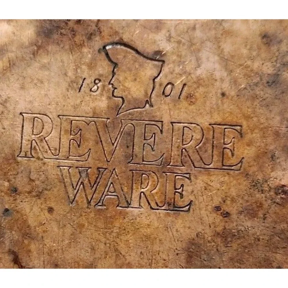 Vintage REVERE WARE 4-1/2 Qt Stock Pot Stainless Steel Copper Bottom No Lid